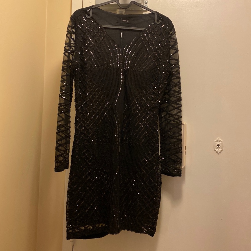 Black sequence dress